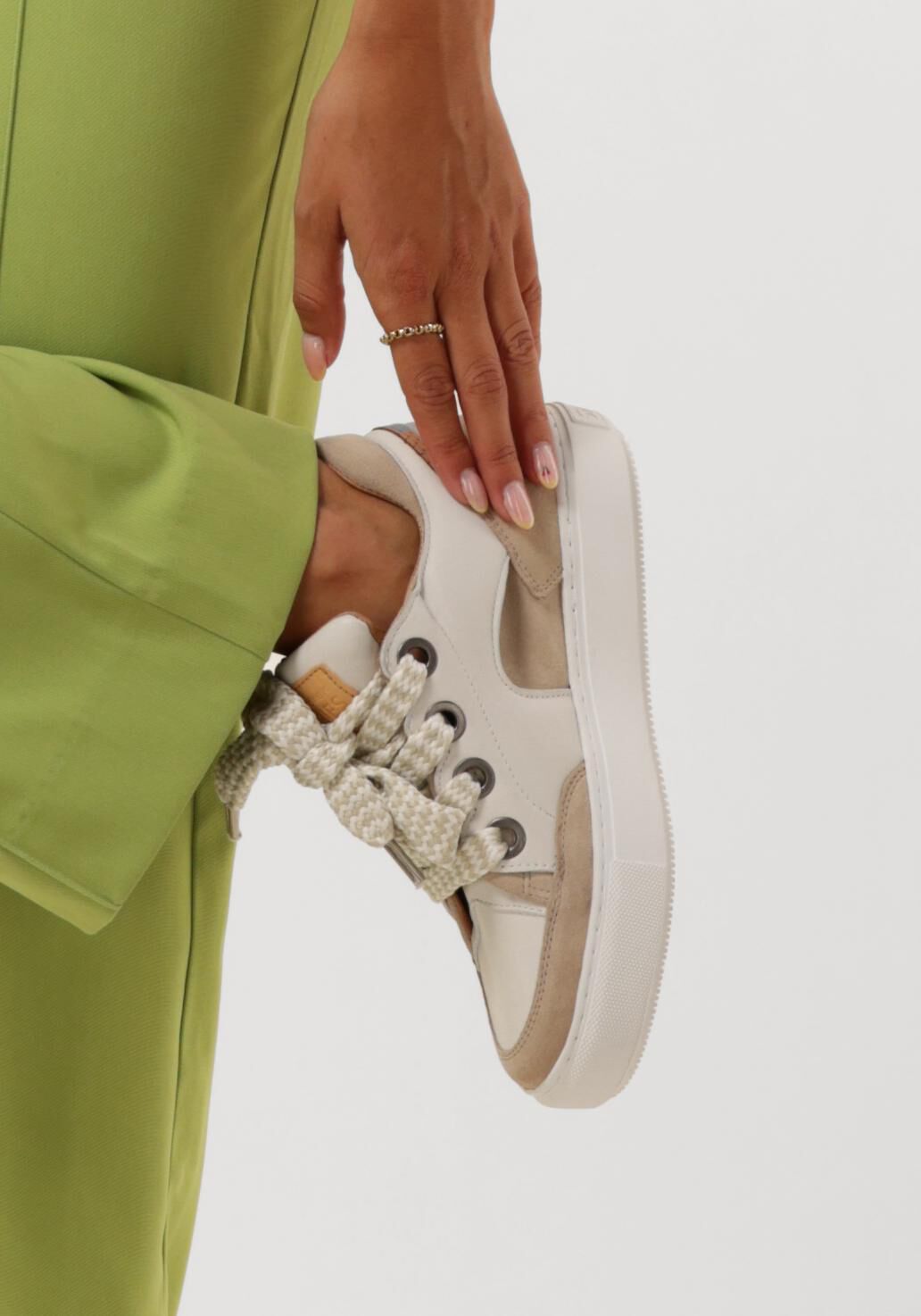 Wei&szlig;e SHABBIES Sneaker Low RAGY CHUNKY - large