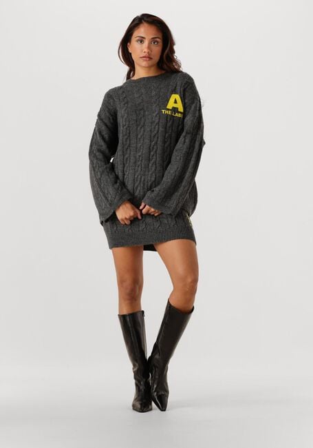 Dunkelgrau ALIX THE LABEL Pullover LADIES KNITTED CROPPED CABLE JUMPER - large