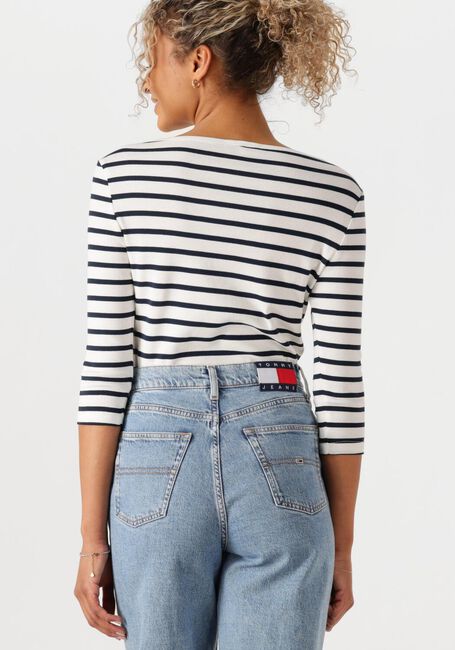 Weiße TOMMY HILFIGER T-shirt SLIM CODY BOAT-NK 3/4SLV - large