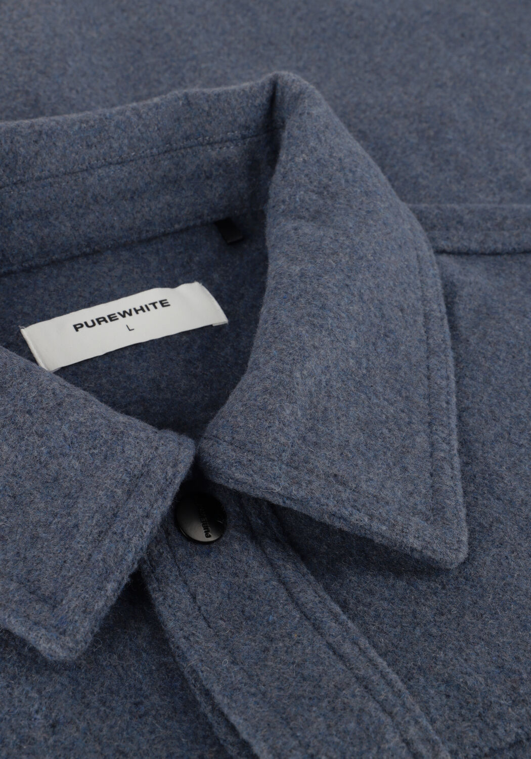 Blaue PUREWHITE Overshirt WOOL LOOK OVERSHIRT WITH POCKET AT FRONT - large