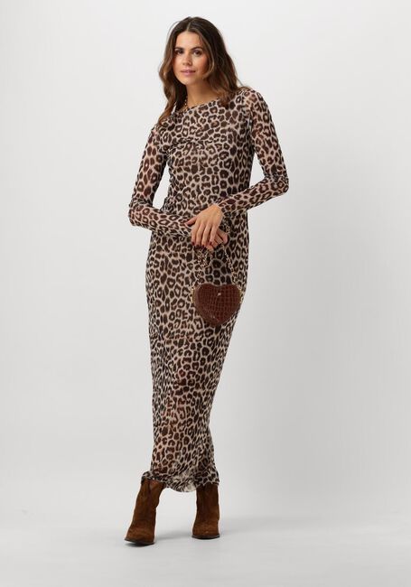 Braune CATWALK JUNKIE Maxikleid LONG SLEEVE MESH DRESS - large