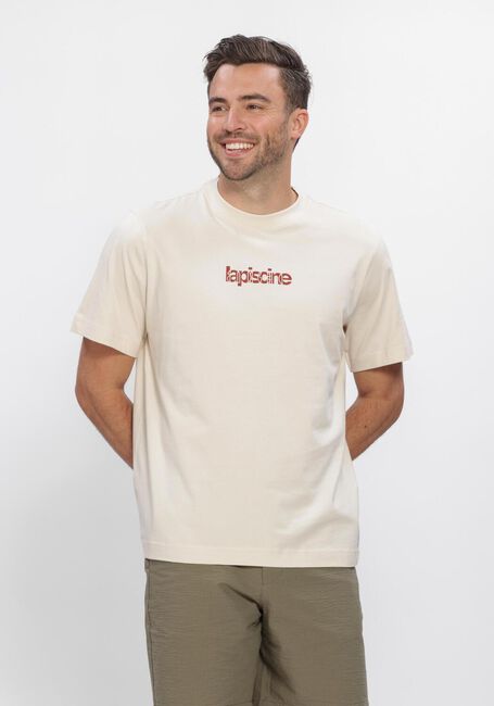 Beige SELECTED MEN T-shirt SLHASPEN GRAPHIC SS TEE - large