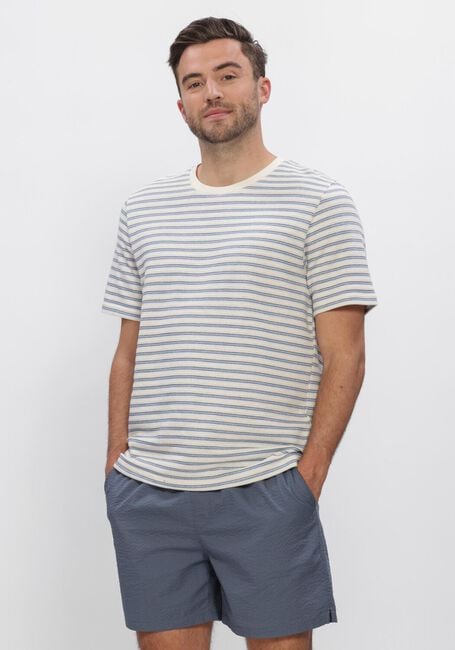 Blaue SELECTED MEN Polos & T-Shirts SLHKEVIN STRIPE SS O-NECK TEE - large