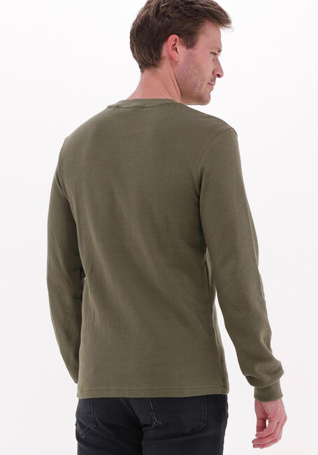 Olive CALVIN KLEIN Sweatshirt BADGE WAFFLE LS TEE - large