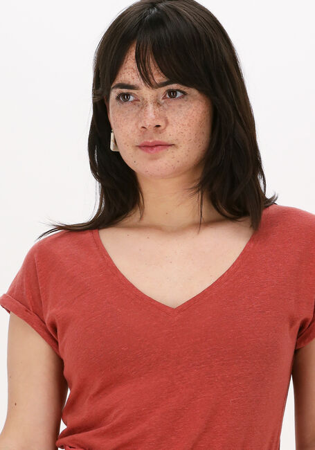 Rote BY-BAR T-shirt MILA LINEN TOP - large