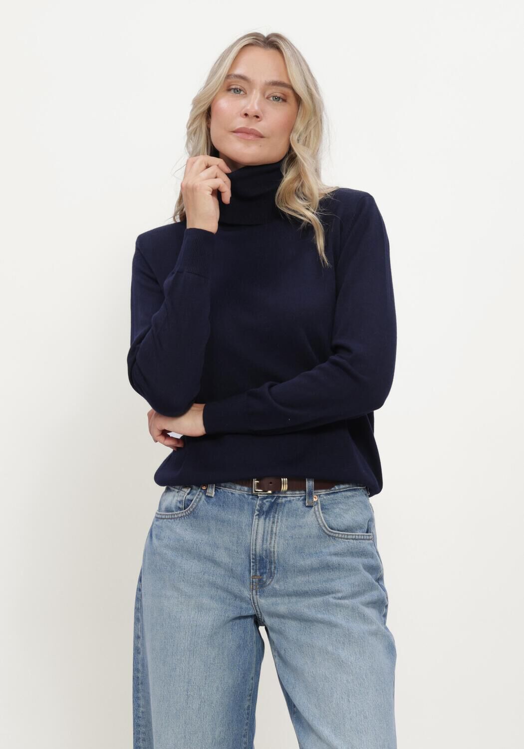 Dunkelblau SUNCOO Rollkragenpullover PHRAM - large