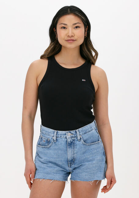 Schwarze TOMMY JEANS Top TJW FEMININE RIB TANK TOP - large
