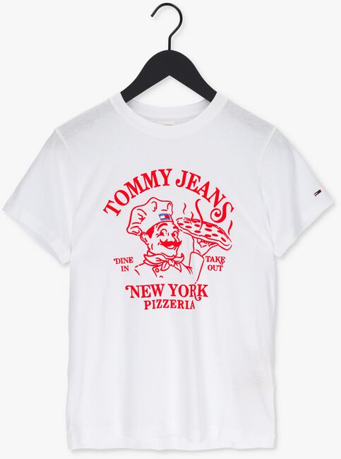 Weiße TOMMY JEANS T-shirt TJW RLXD TJ BEST PIZZA SS - large