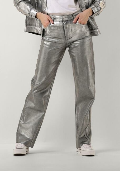 Silberne ALIX THE LABEL Skinny jeans LADIES WOVEN SILVER DENIM PANTS - large