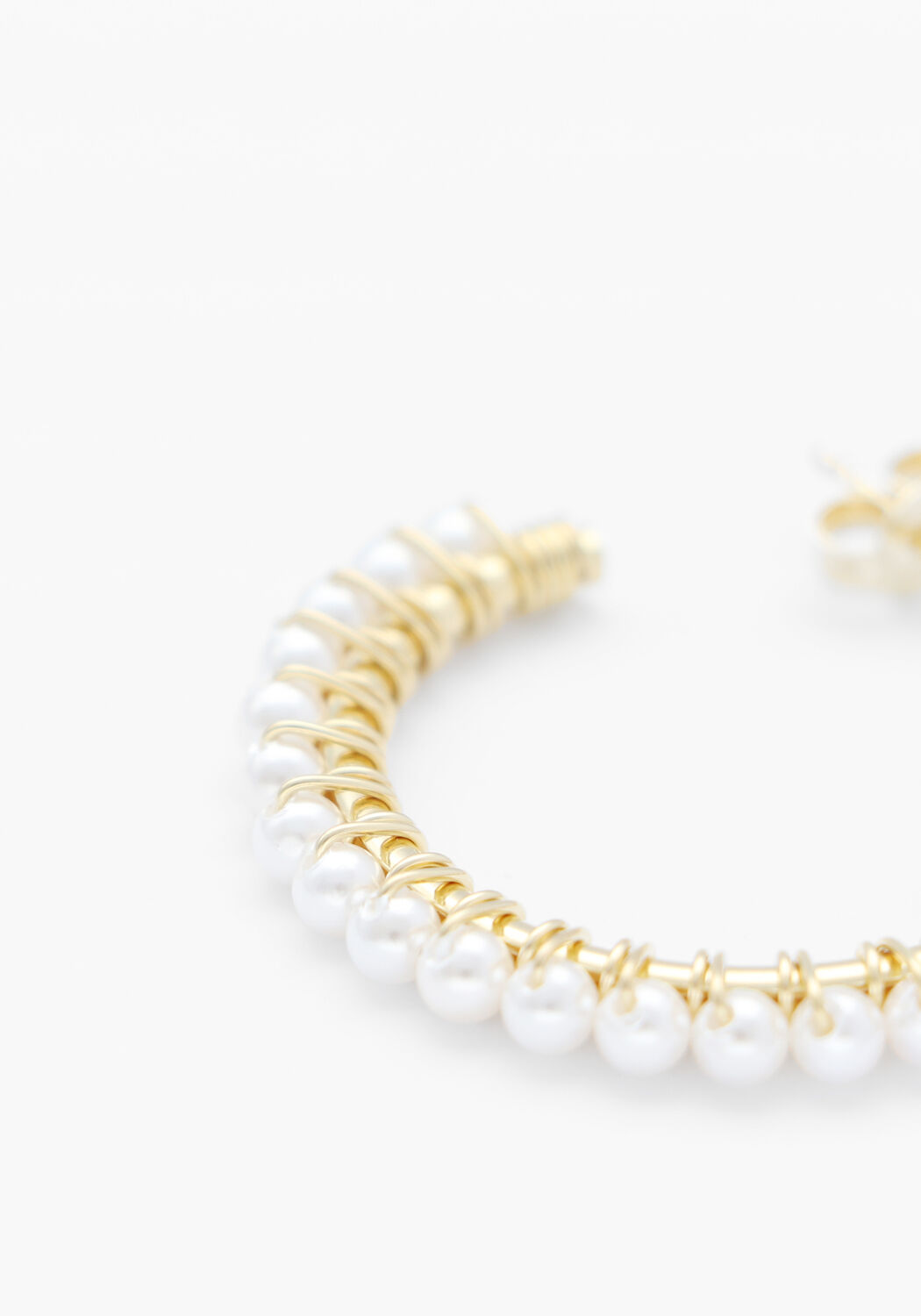 Nicht-gerade weiss LOTT. GIOIELLI Schmuck CL EARRING HOOP WITH PEARLS - large