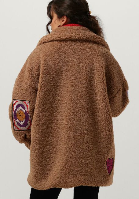 Cognacfarbene GOOSECRAFT Teddy-Jacke GC KATE BADGE JACKET - large
