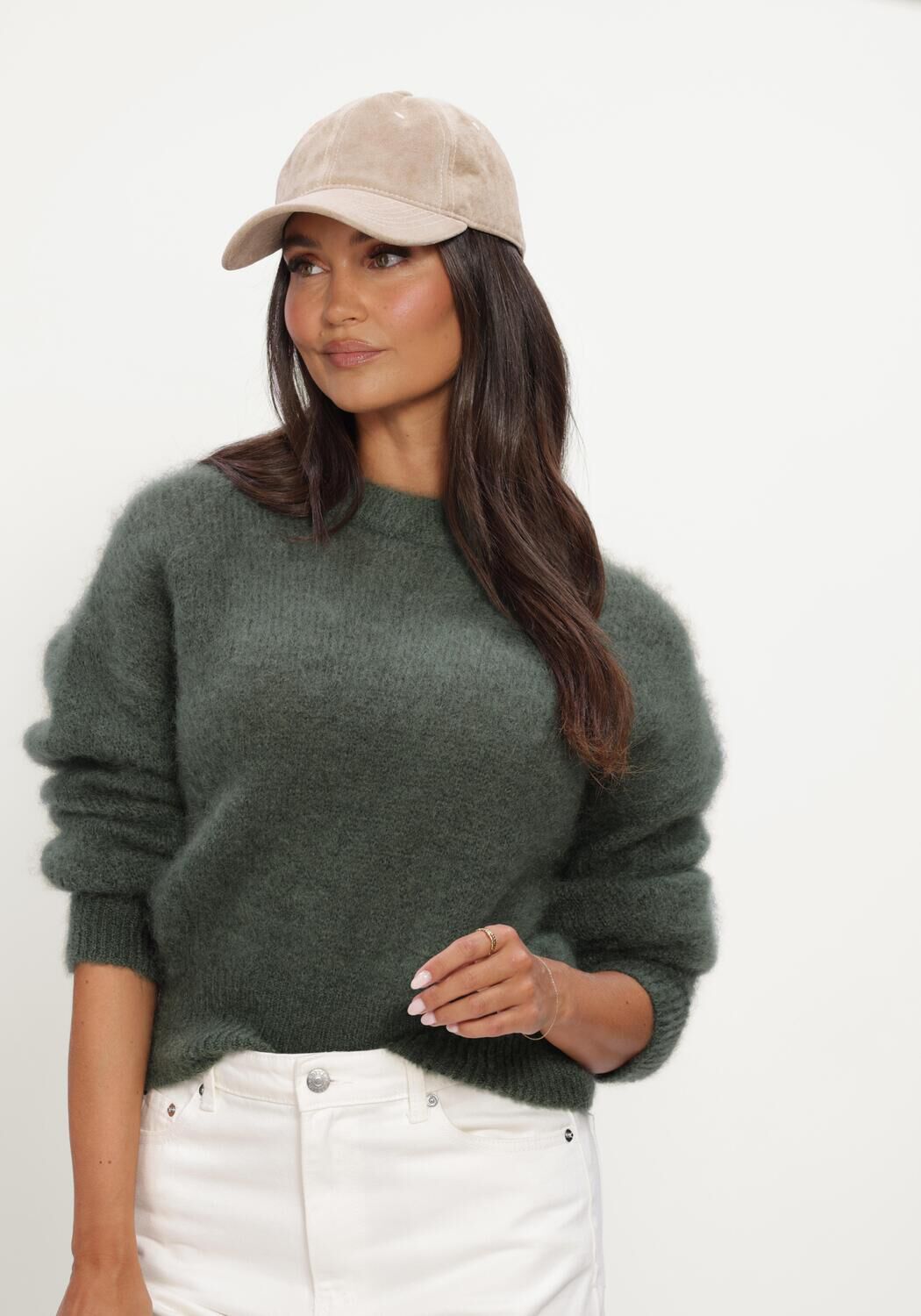 Dunkelgr&uuml;n TWNS Pullover SOLID LONG-SLEEVE ROUND NECK SWEATER - large