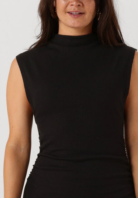 Schwarze CALVIN KLEIN Midikleid TAB RIB MOCK NECK LONG DRESS - large