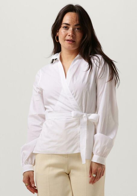 Weiße VANILIA Blusen COTTON POPLIN WRAP - large