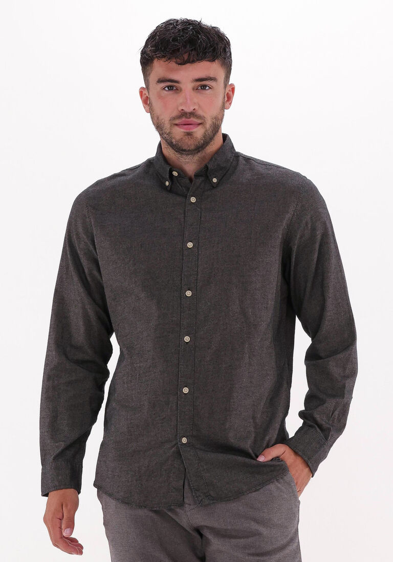 braune selected homme casual-oberhemd slimflannel shirt ls w naw BJ9244