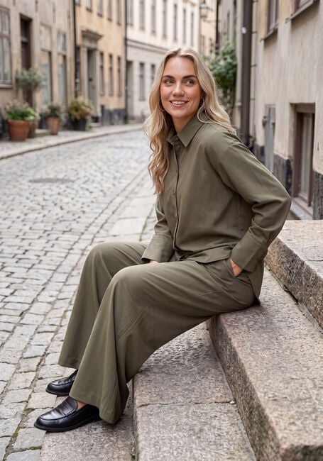Khaki MY ESSENTIAL WARDROBE Weite Hose MWHACE HIGH WIDE PANT - large