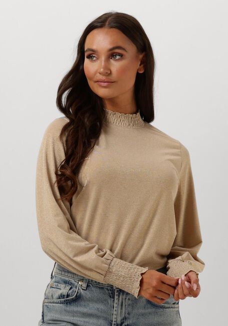 Beige SUMMUM Pullover SMOCKED TOP FINE LUREX JERSEY - large