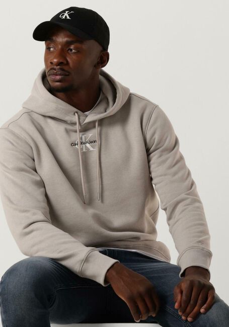 Graue CALVIN KLEIN Sweatshirt MONOLOGO HOODIE - large