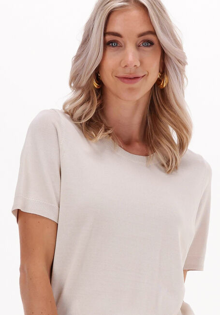 Weiße SUMMUM T-shirt KNITTED T-SHIRT VISCOSE POLYAMIDE KNIT - large