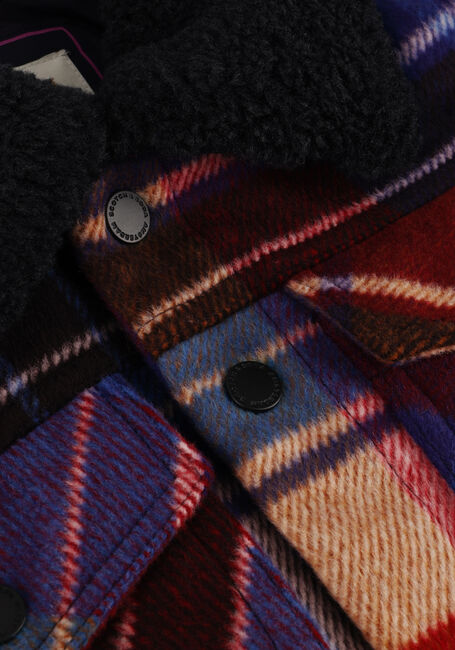 Blaue SCOTCH & SODA Jack WOOL BLEND CHECK TRUCKER JACKET WITH REPREVE FILLING - large