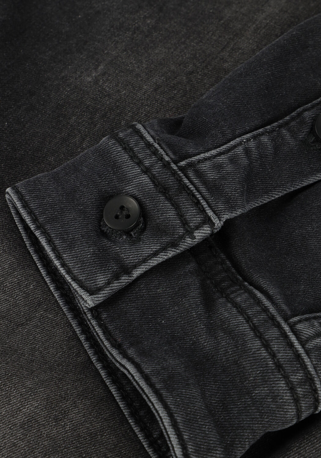 Dunkelgrau PUREWHITE Casual-Oberhemd PLAIN DENIM SHIRT WITH BLUE PEARL BUTTONS - large