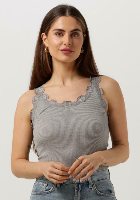 Hellgrau ROSEMUNDE Top SILK TOP W/ LACE - large