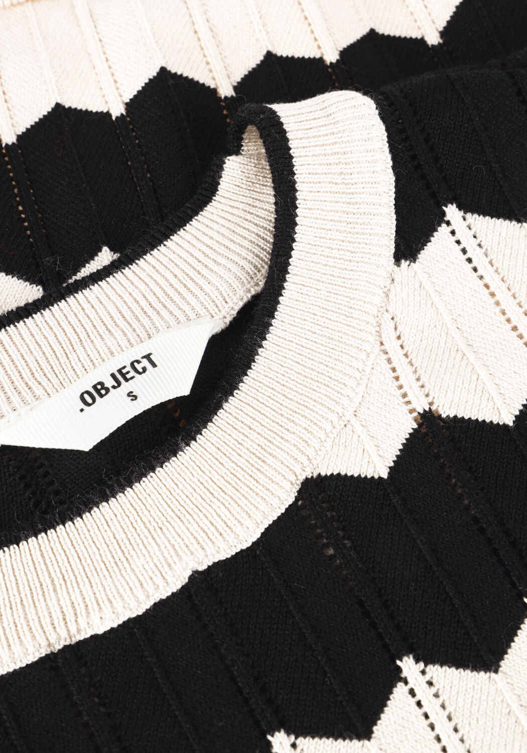 Sand OBJECT Pullover OBJEBBA L/S RE KNIT PULLOVER - large