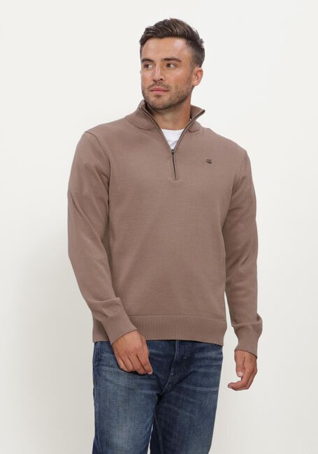 Camelfarbene G-STAR RAW Pullover CORE REFINED HALF ZIP KNIT - large