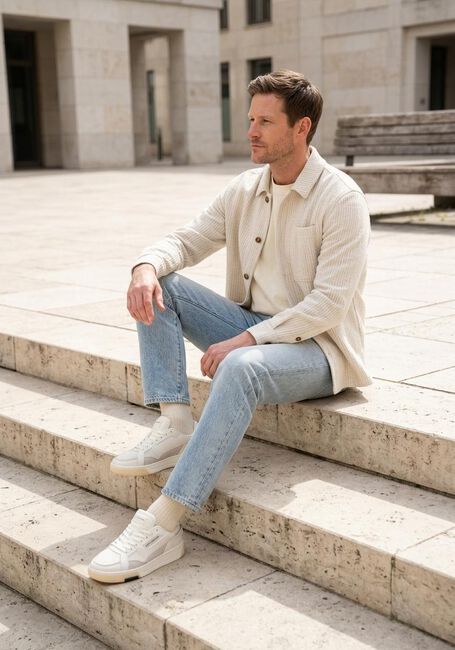 Ecru ANERKJENDT Overshirts AKOSCAR NEW OVERSHIRT - large
