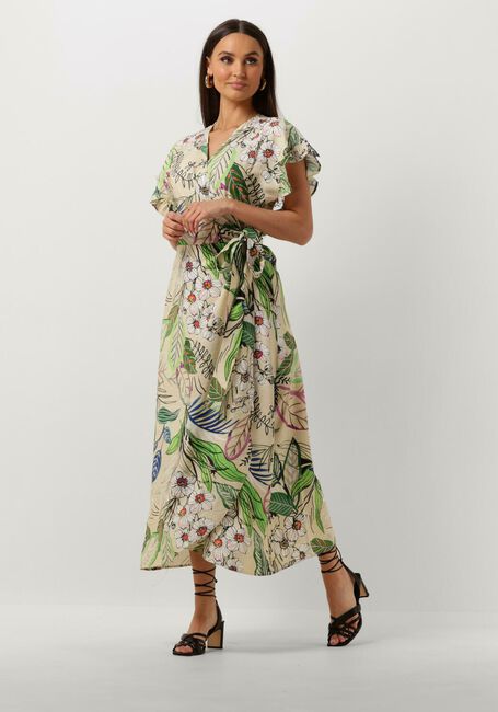 Sand JANSEN AMSTERDAM Maxikleid WB566 PRINTED WRAP LONG DRESS - large