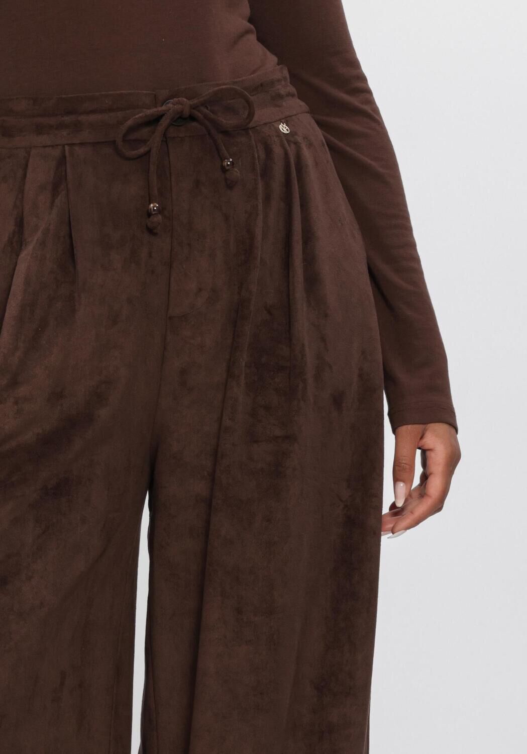 Braune NUKUS Weite Hose BERTIE PANTS SUEDE - large