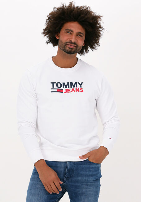Weiße TOMMY JEANS Sweatshirt TJM CORP LOGO CREW - large