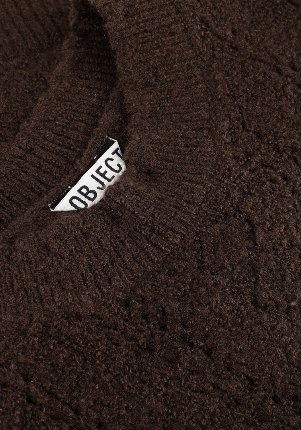Braune OBJECT Pullover OBJPAOLA L/S LO KNIT PULLOVER - large