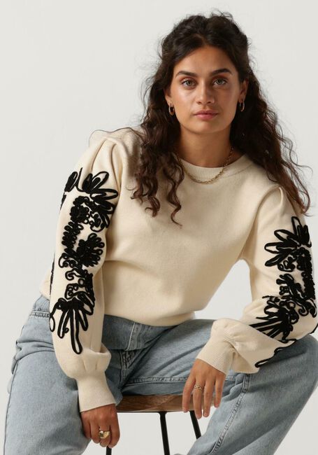 Sand OBJECT Pullover OBJJOANA L/S KNIT PULLOVER - large
