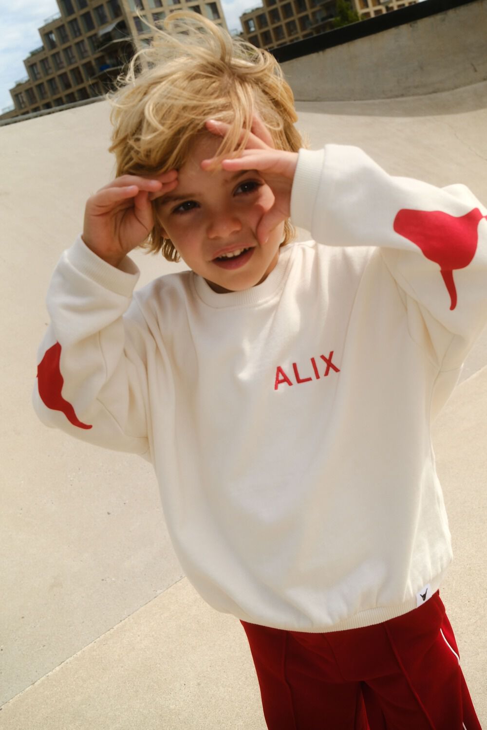 Creme ALIX MINI Sweatshirt KNITTED BULL SLEEVE SWEATER - large