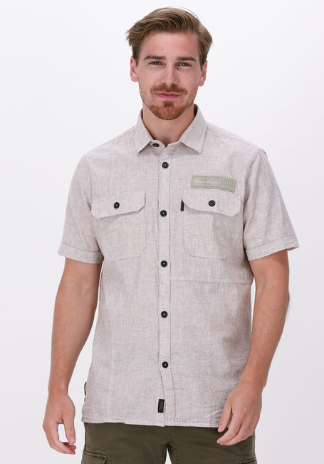 Beige PME LEGEND Casual-Oberhemd SHORT SLEEVE SHIRT CTN LINEN FIL A FIL - large