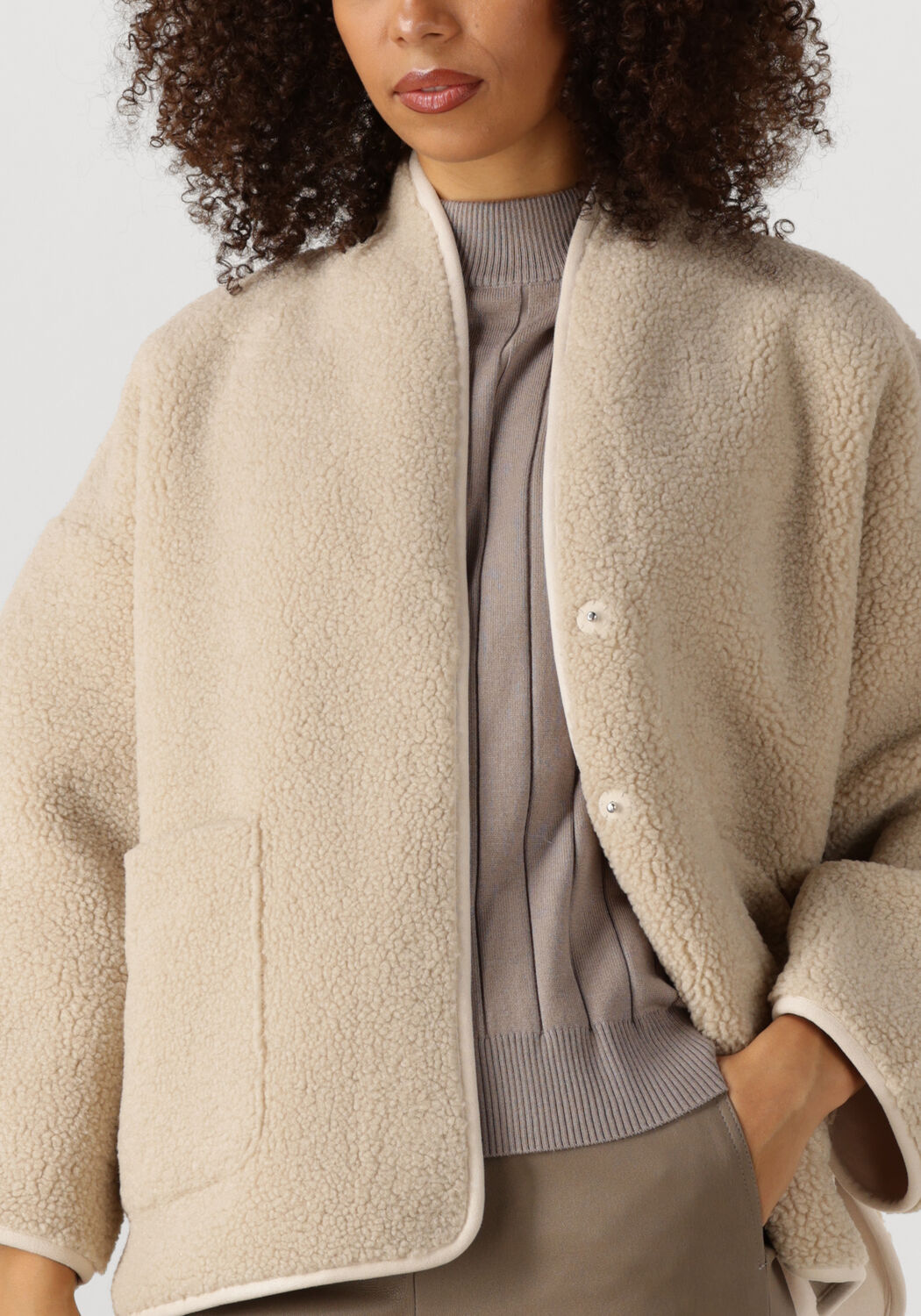 Ecru KNIT-TED Teddy-Jacke JOKO - large