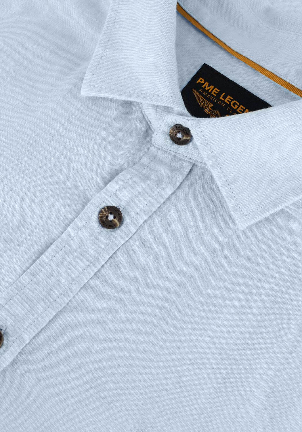 Blaue PME LEGEND Casual-Oberhemd SHORT SLEEVE SHIRT CTN LINEN 2TONEN OWEN - large
