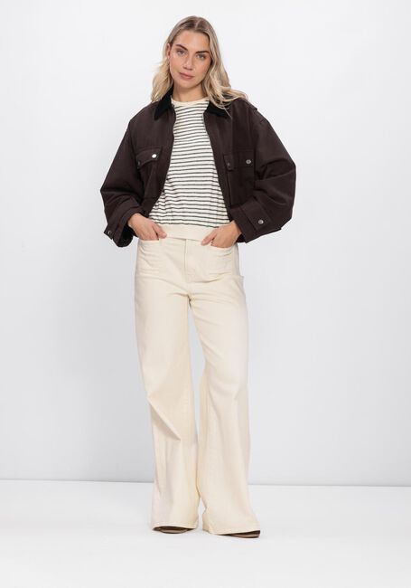 Braune NEO NOIR Lederjack RIVERA CANVAS BOXY JACKET - large