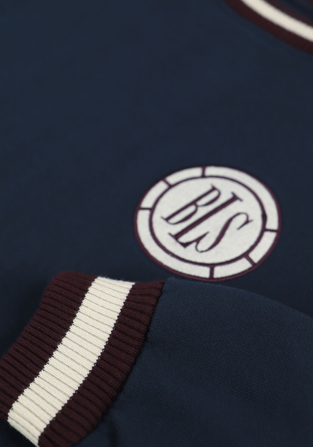 Dunkelblau BLS HAFNIA Sweatshirt COMPASS CHEST APPLIQUE CREWNEC - large