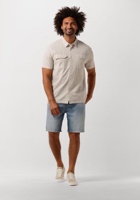 Taupe PURE PATH Casual-Oberhemd SEERSUCKER SHORTSLEEVE SHIRT WITH CHEST POCKETS - large