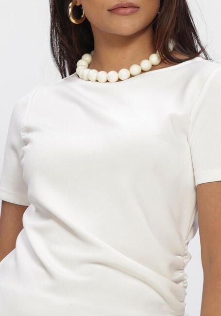 Ecru MY ESSENTIAL WARDROBE T-shirt MWHELLE ASSYMETRIC TEE - large