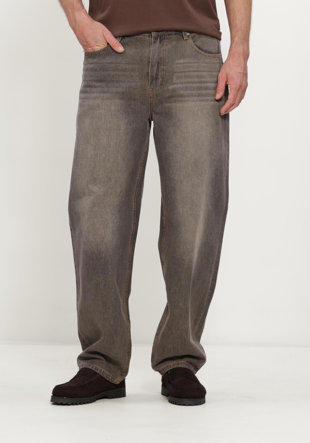 Braune WOODBIRD Wide jeans WBLEROY TOBI JEANS - large