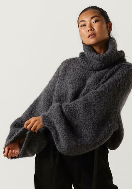 Graue AMERICAN DREAMS Rollkragenpullover PEPPER ROLL NECK CROPPED - large