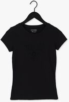 Schwarze GUESS T-shirt EYELETS FLORAL