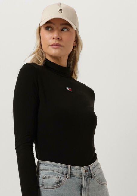 Schwarze TOMMY JEANS Rollkragenpullover TJW SLIM BADGE TURTLENECK - large