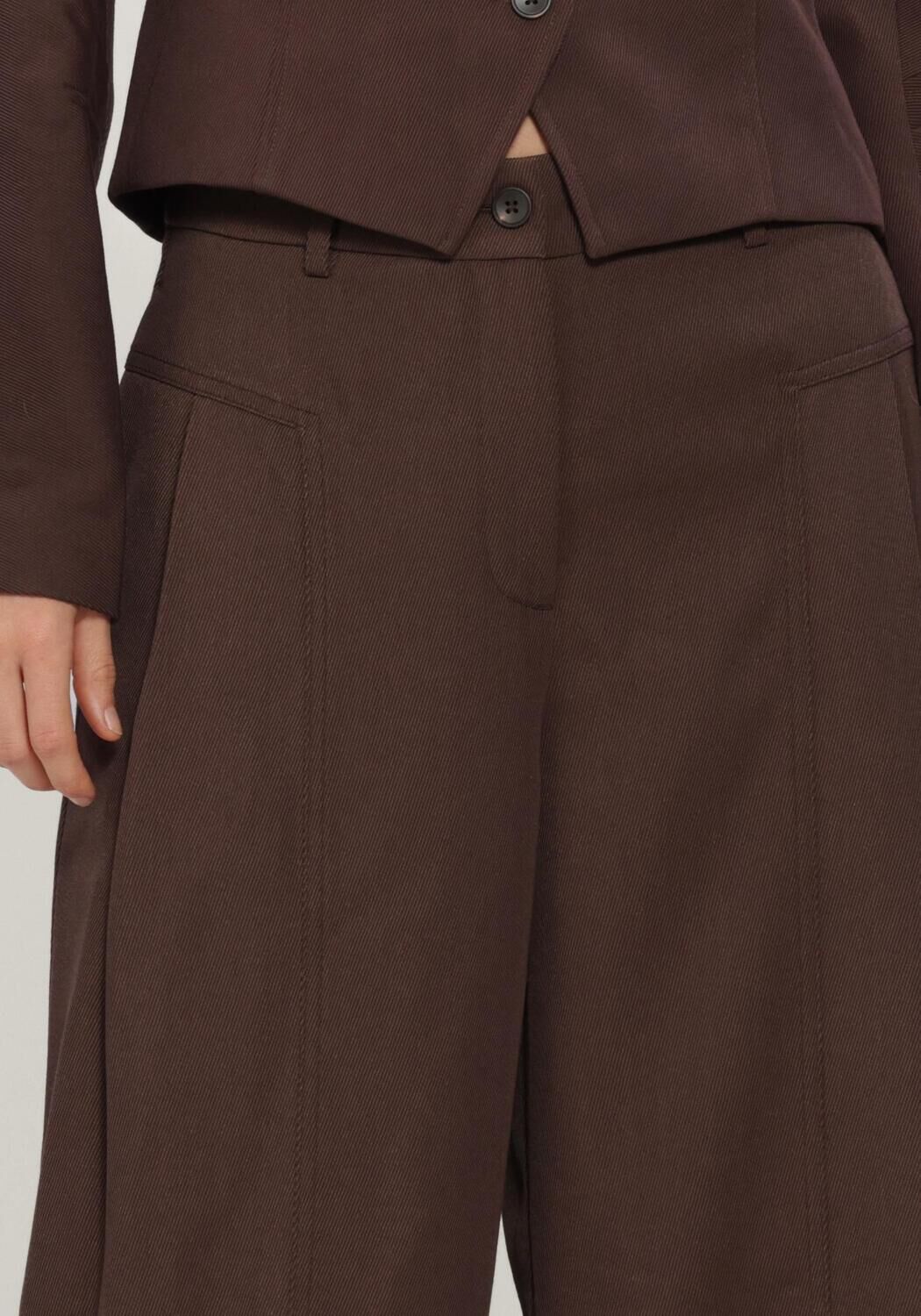 Braune MSCH COPENHAGEN Weite Hose MSCHLAURETTA HW PANTS - large