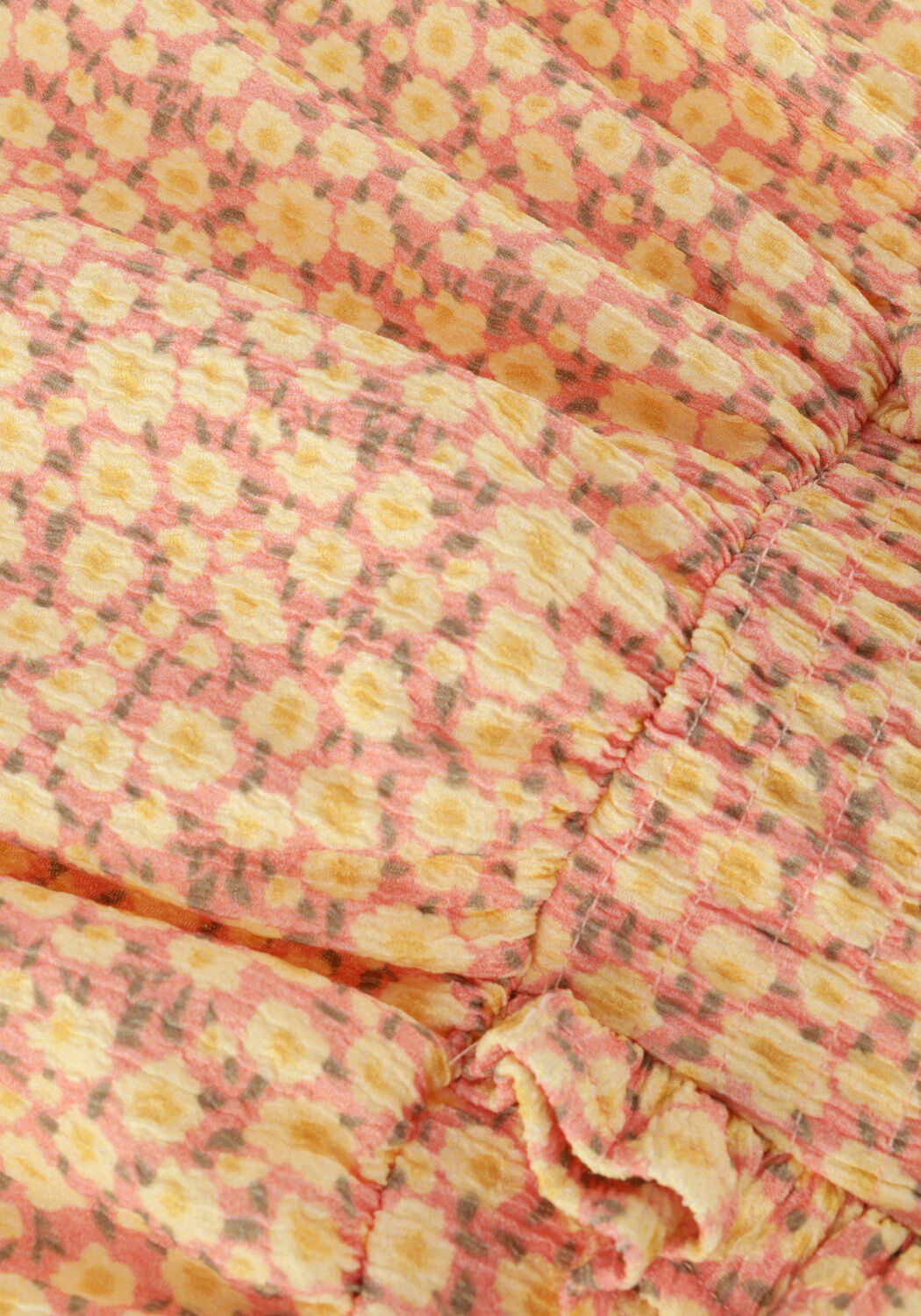 Orangene LIKE FLO Kleider FANCY FLOWER CREPE SMOCK DRESS - large