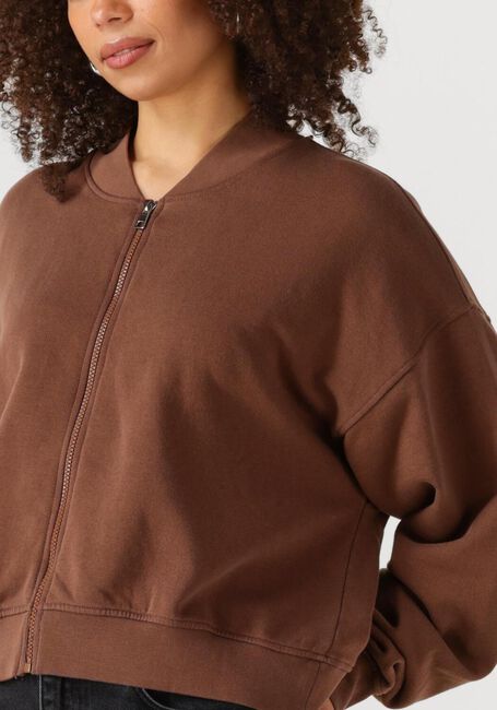 Braune MY ESSENTIAL WARDROBE Strickjacke METAMW SHORT SWEAT JACKET - large