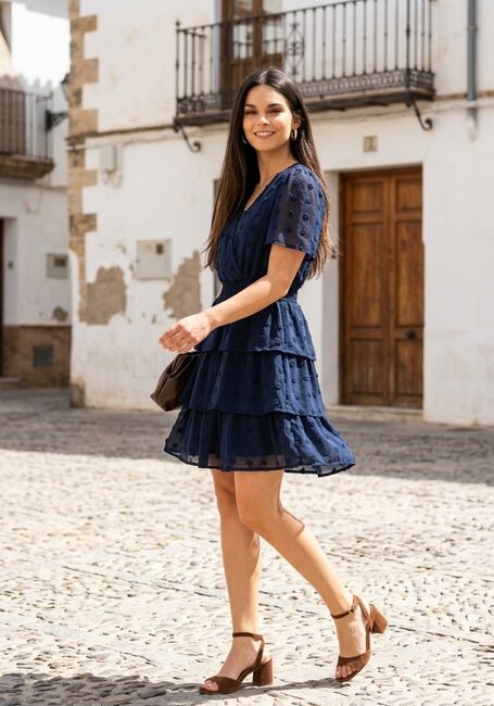 Blaue Y.A.S. Kleider YASDOTTIE SS DRESS - large